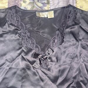 Vintage Victoria's Secret Gray Satin Nightgown gold label
